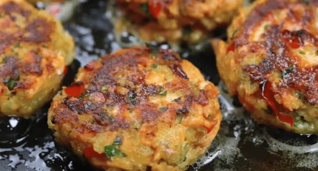 Easy Salmon Cakes on a plate with garnishes