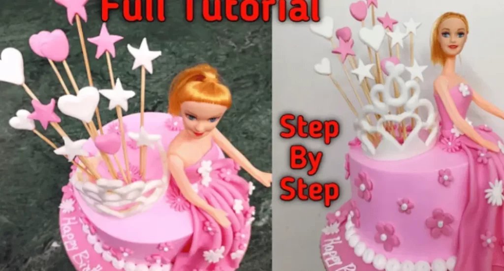 Beautiful Barbie cake toppers displayed on a cake for a special celebration