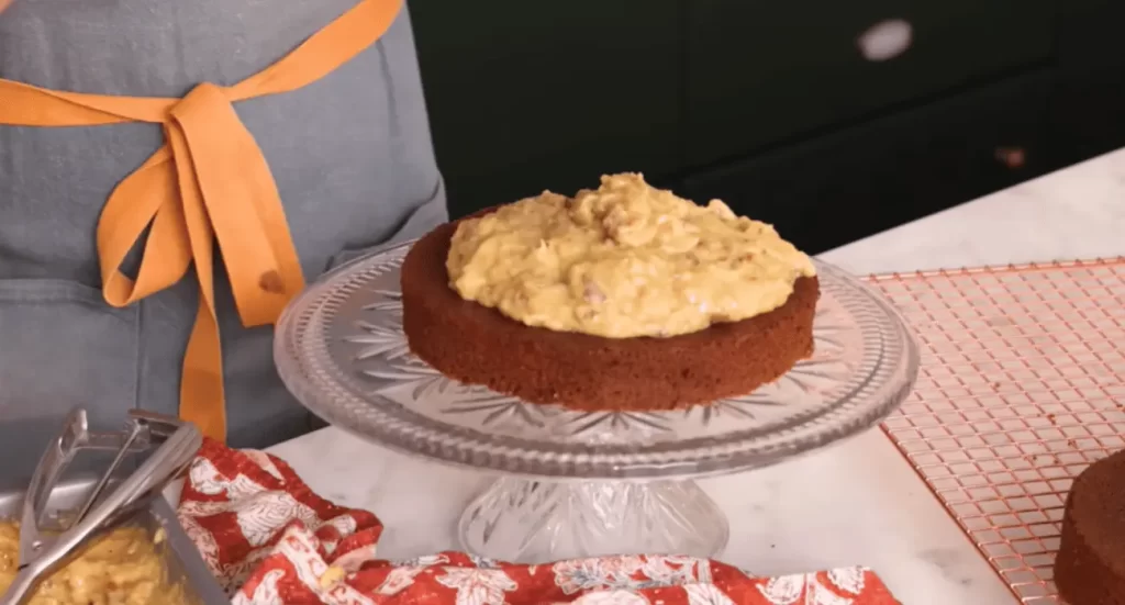 Slice of German Chocolate Cake from Marmalade Café with a fork